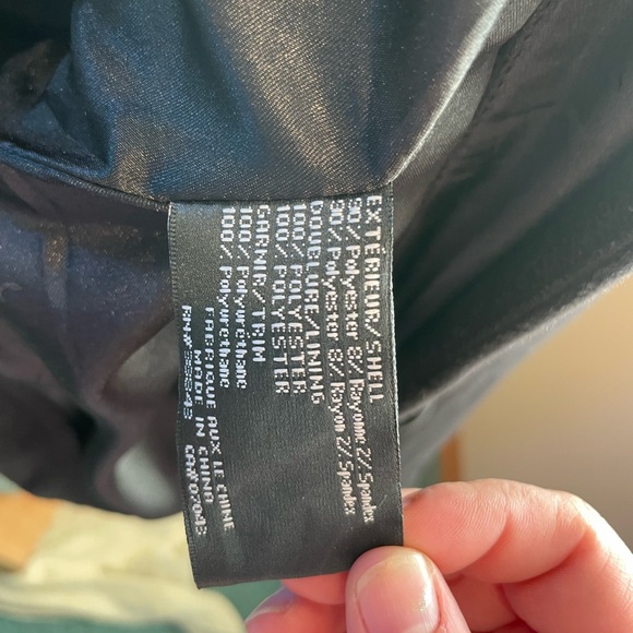 Via Spiga Black Poncho Cape Asymmetrical Zipper Faux Patent Leather Trim. L/XL - Picture 6 of 6